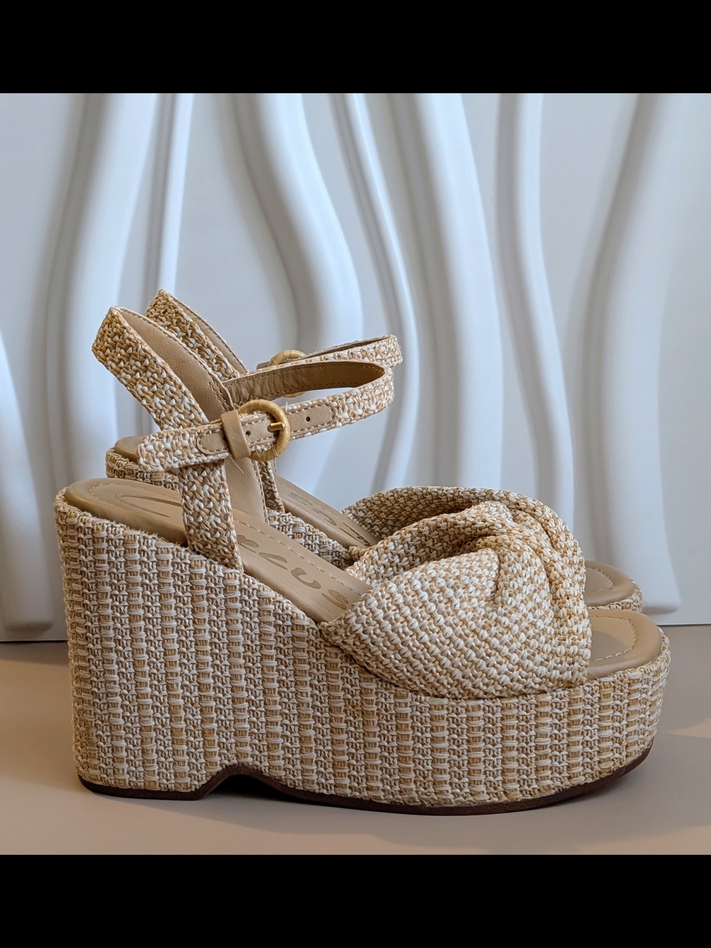 NIB Circus NY Joanne Natural Woven Platform Wedge Sandals Size 7 - Picture 13 of 15